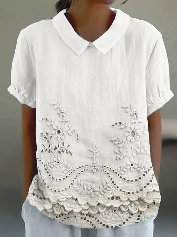 Lily | Floral Embroidered Shirt
