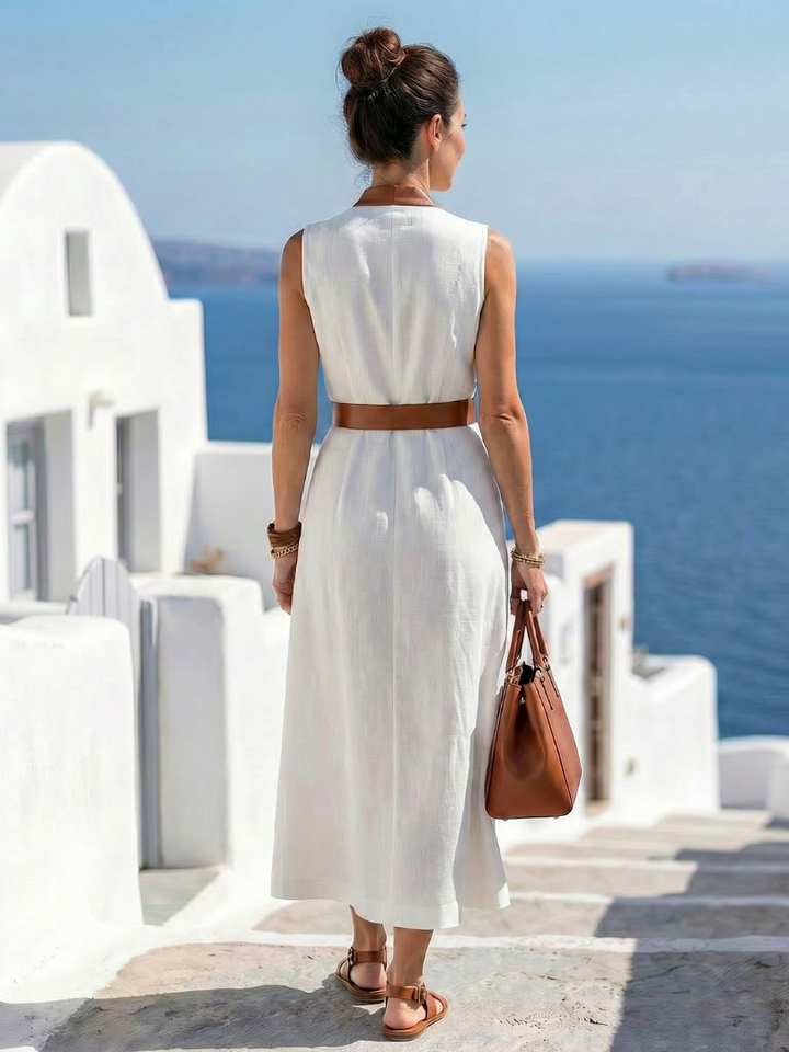 Μύρα | Φόρεμα Midi με Αντίθεση