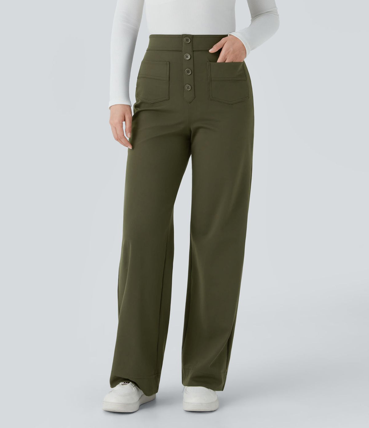 Bellara Flex™ | High-Waisted Stretch Trousers with Pockets