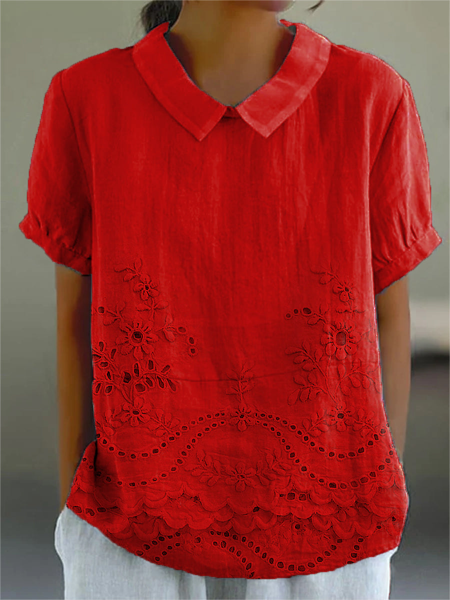 Lily | Floral Embroidered Shirt